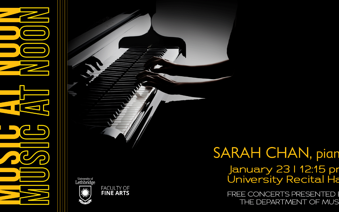 Music at Noon concert series presents Sarah Chan, piano